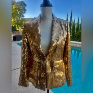 Gracia Gold Sequin Blazer